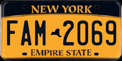 NY license plate FAM2069