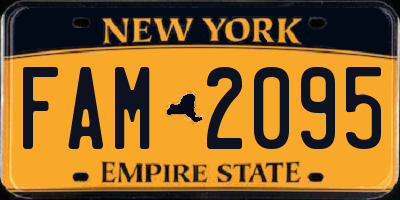 NY license plate FAM2095