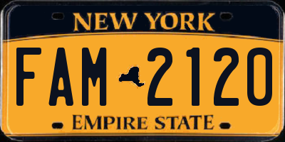 NY license plate FAM2120