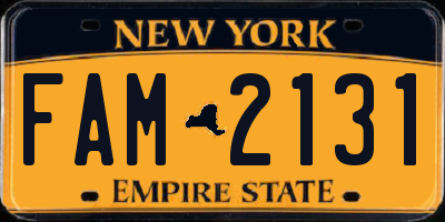 NY license plate FAM2131