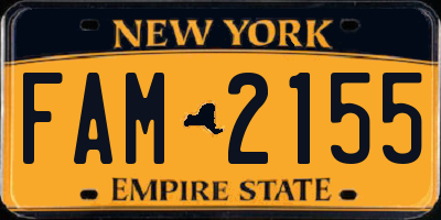 NY license plate FAM2155