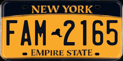 NY license plate FAM2165