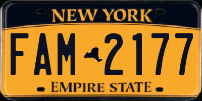 NY license plate FAM2177