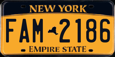 NY license plate FAM2186