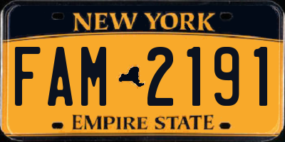 NY license plate FAM2191