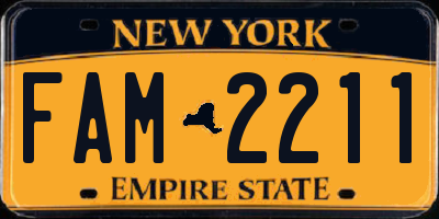 NY license plate FAM2211