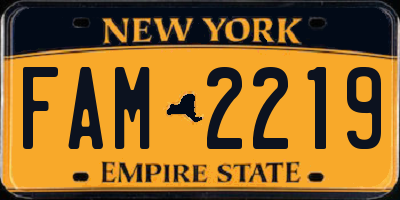 NY license plate FAM2219