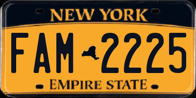 NY license plate FAM2225