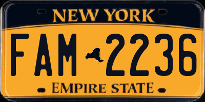 NY license plate FAM2236