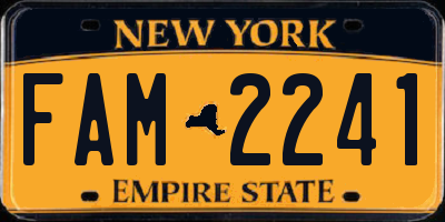 NY license plate FAM2241