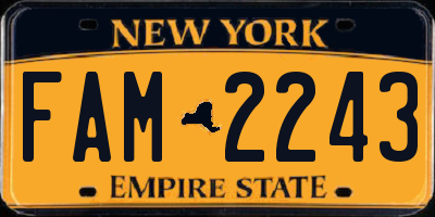 NY license plate FAM2243