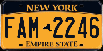 NY license plate FAM2246