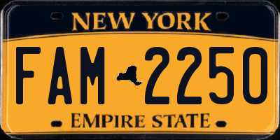 NY license plate FAM2250