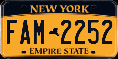 NY license plate FAM2252