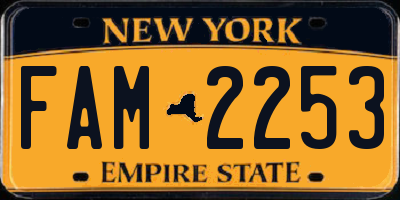 NY license plate FAM2253