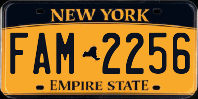 NY license plate FAM2256