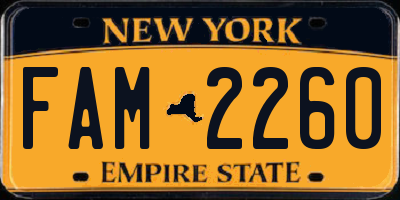 NY license plate FAM2260