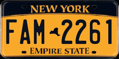 NY license plate FAM2261