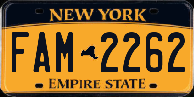 NY license plate FAM2262