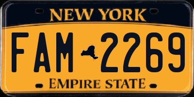 NY license plate FAM2269