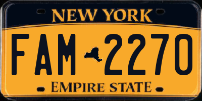 NY license plate FAM2270