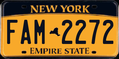 NY license plate FAM2272