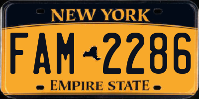NY license plate FAM2286