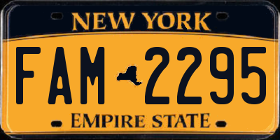 NY license plate FAM2295