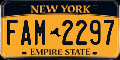 NY license plate FAM2297