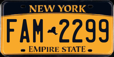 NY license plate FAM2299