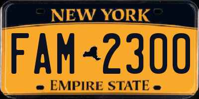 NY license plate FAM2300