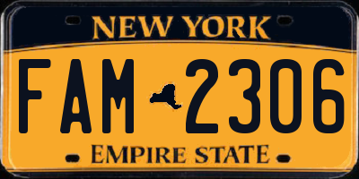 NY license plate FAM2306