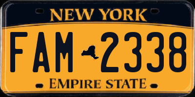 NY license plate FAM2338