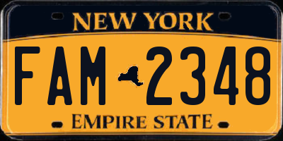 NY license plate FAM2348