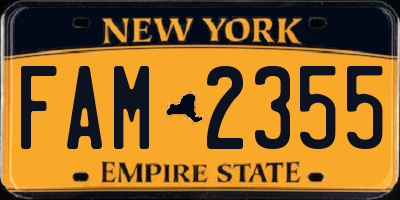 NY license plate FAM2355