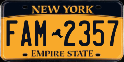 NY license plate FAM2357