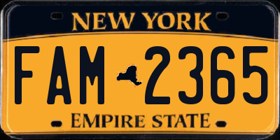 NY license plate FAM2365