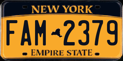 NY license plate FAM2379