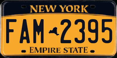 NY license plate FAM2395