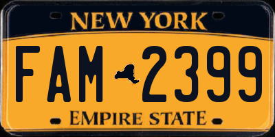 NY license plate FAM2399