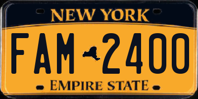 NY license plate FAM2400