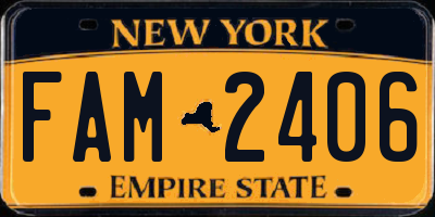 NY license plate FAM2406