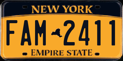 NY license plate FAM2411