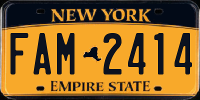 NY license plate FAM2414