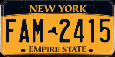 NY license plate FAM2415