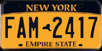 NY license plate FAM2417