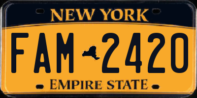 NY license plate FAM2420