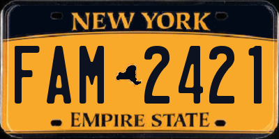 NY license plate FAM2421