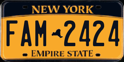 NY license plate FAM2424