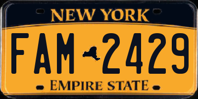 NY license plate FAM2429